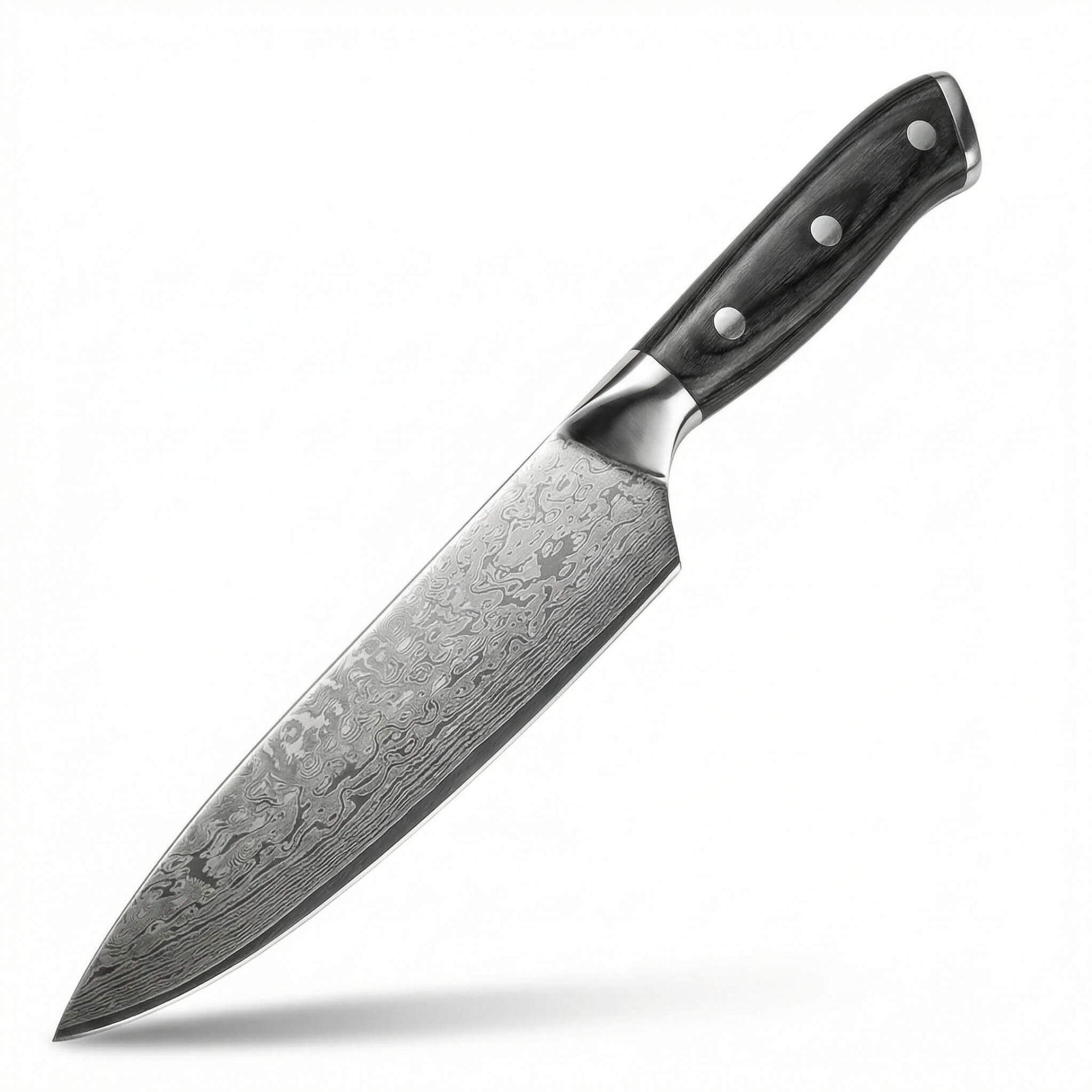 Couteau damas artisanal avec manche en bois